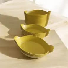 10 Petisqueira Canoa Amarela Plástico Funda 600 ML Resistente