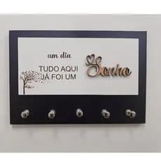 porta chave parede mdf preto - Um dia tudo aqui já foi um Sonho