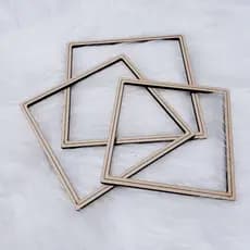 kit 5 Bastidores De Madeira QUADRADO Mdf cru 6mm moldura bordado crochê 26 cm