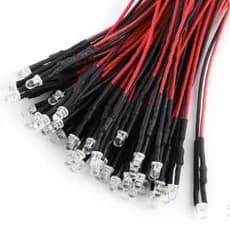 10x Led 5mm Flat Top Alto Brilho Montado 5v-12v Fácil Instalação led cristal com fio + diermodo+ to retrátil alta qualid