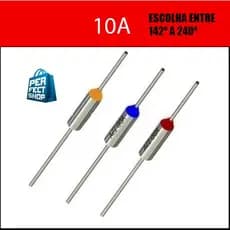 Fusível Térmico 10A 113 120 125 135 142 160 172 185 190 210 240 Graus 250V Panela Elétrica Arroz Airfryer Ferro Passar Eletrodomésticos Uso Geral