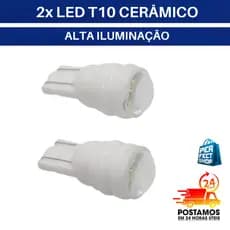 2x Lâmpada Led T10 Pingo W5W Branca, Alta Iluminação, Pingo 6000k Branco Puro Carro Moto 12v