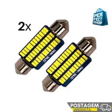 2x Lampada Led Torpedo Branco 31mm, 36mm, 39mm, 41mm, 30 Leds Teto Ou Placa 12v
