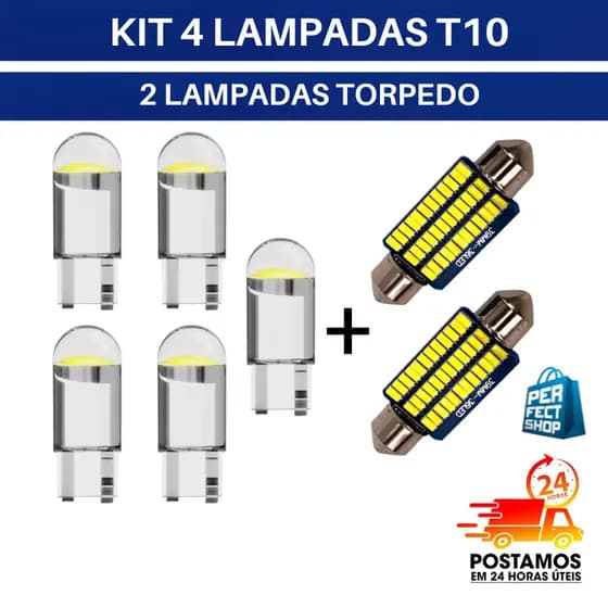 7x Lâmpada Led T10, Torpedo Pingo W5W Branco, Verde, Vermelho, Azul, Ambar, Alta Qualidade Pingo 6000k Carro Moto 12v