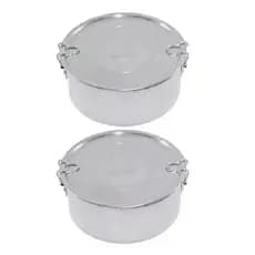 kIT 2 Marmita N°18 Em Alumínio Reforçado Polido Almoço E Jantar