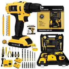 Parafusadeira 450W 25V 2 Baterias Kit De Ferramentas E Maleta Kit Parafusadeira Profissional