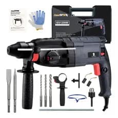 Martelete Furadeira de Impacto Rotativo 5kg Rompedor Demolidor Perfurador 1200w Com Acessorios