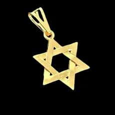 Pingente Estrela De Davi Banhado A Ouro 18k
