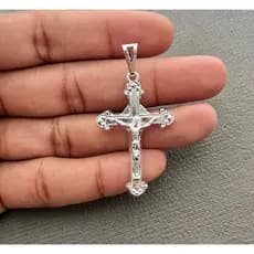 Pingente Crucifixo Cruz Prata Banhado a 925