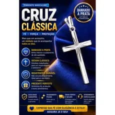 Pingente Cruz crucifixo Cruzinha Prata Banhada 925