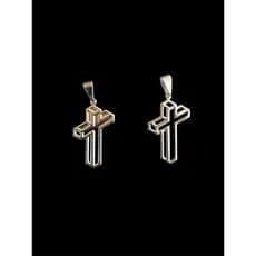 Cruz crucifixo 3D Prata banhada 925