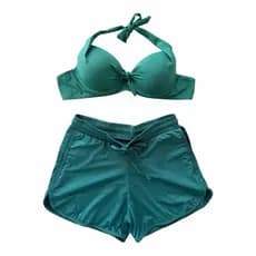 biquíni conjunto bojo sustentação e short de qualidade slim e plus size