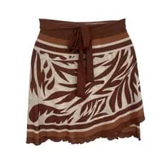 Saída de praia saia curta pareô estampada de ótima qualidade