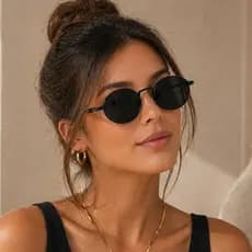 Óculos De Sol Feminino Armação Dourado Moda Retrô Fashion