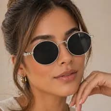 Óculos De Sol Feminino Armação Dourado Moda Retrô Fashion