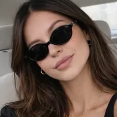 Óculos de Sol Feminino Retrô Armação Oval Vintage Moda Blogueira