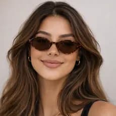 Óculos de Sol Feminino Retrô Armação Oval Vintage Moda Blogueira Estiloso