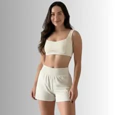 CONJUNTO FITNESS FEMININO DE CORRIDA - TOP COM BOJO REMOVÍVEL + SHORT DUPLO COM BOLSOS