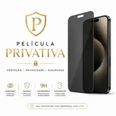 Película Cerâmica 3D Privacidade iPhone 9H Anti Spy | XS XR 11 12 13 14 15 16 17 PLUS Pro Max