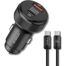 Carregador Veicular Turbo com 60W Entradas USB e Tipo C/ Iphone com ou sem Cabo Fonte Carro Automotivo