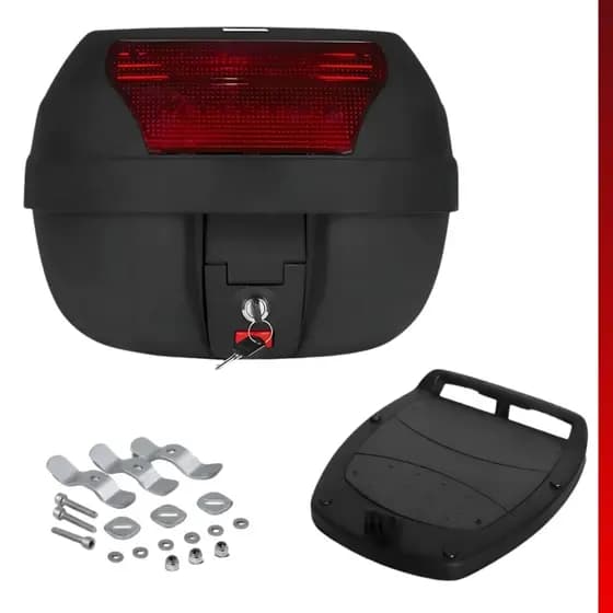 Baú Bauleto 28 litros com kit fixação Smart Box Pro Tork Original Com Suporte e Encaixe com Parafusos - Box de 28 litros