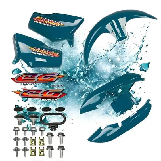 Kit Carenagem Completo Cg Titan 125 Verde 1997 1998 1999 + Parafusos e Adesivos