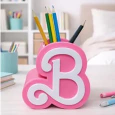 Porta-Treco Barbie Organizador de Mesa Rosa Decoração Charmosa e Criativa
