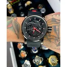 Mega Promoção Relógio Masculino Funcional luxo Yakuza S1 Dragão Dourado Aço Inoxidável  + Caixa envio imediato