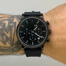 Mega Promoção Black Friday Relogio de Luxo All Black Multifuncional Com Cronografo 100% Funcional+Caixa e envio Rapido