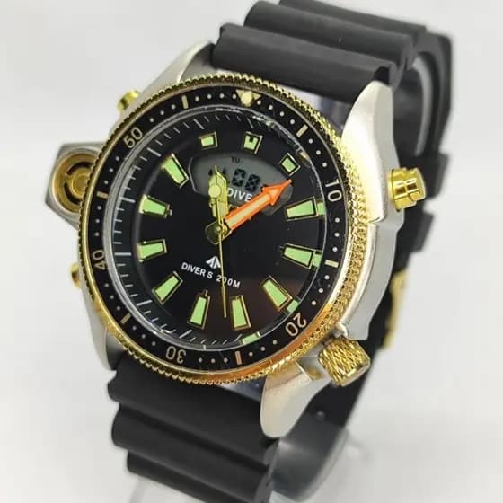 Relógio Masculino Digital Série Prata Pulseira de aço Fundo Preto
