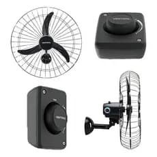 Ventiladores De Parede 60cm Diâmetro Forte Ventisol 3 Pás Preto Potente Igreja Academia Lojas