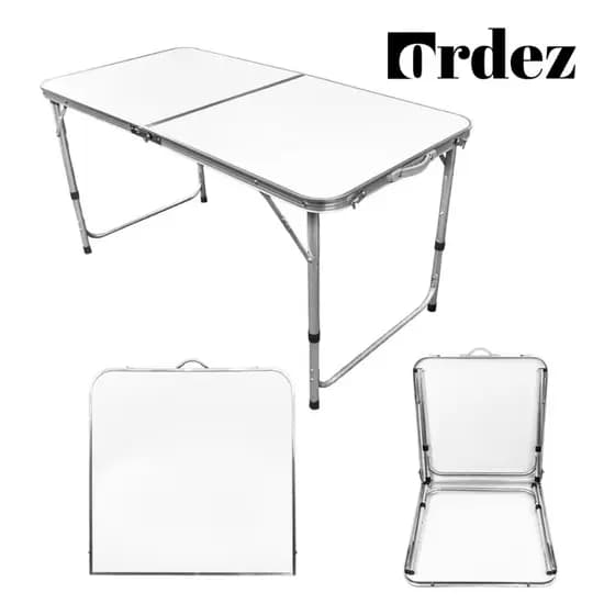 Mesa Dobrável Alumínio 90x60cm Ordez Camping Vira Maleta Com Alça Portátil