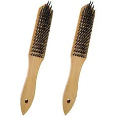 2 Escovas com cerdas de aço super reforçado limpeza de ferrugem  rebarbas pingos de solda pintura
