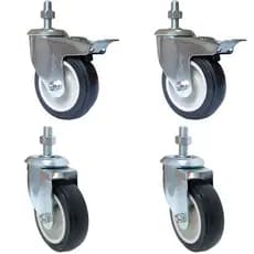 Kit 4 Rodas Parafuso giratório Bem Reforçada  100mm Capacidade até  320kg p/máquina móveis geladeira