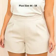 Bermuda Feminina Crepe Sem Ziper Social Basica Plus Size 48 ao 58 All Curve