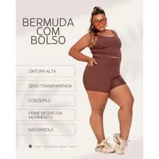 SHORTS ACADEMIA FEMININO MODELADOR ZERO TRANSPRENCIA COM BOLSO