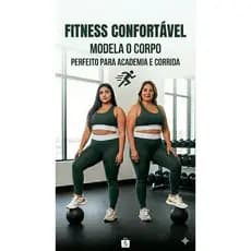 Conjunto Inverno Top Duplo e Calça Fitness Feminino Inverno Corrida e Academia  Compressão Legging Cintura Alta Plus Siz