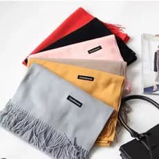 Cachecol Tipo Pashimina Echarpe Lenço Liso Inverno/Outono Moda Feminina