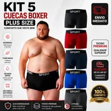 Kit 5 cuecas boxer box plus size GG1 GG2 GG3 GG4 GG5 GG6 GG7