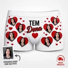 Cueca personalizada com foto coração
