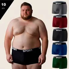 Cueca Plus Size Boxer Masculina Kit 10 Peças | Ajuste Perfeito e Máximo Conforto