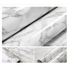 Rolo Adesivo de Parede Importado 10mx45cm Mármore Branco