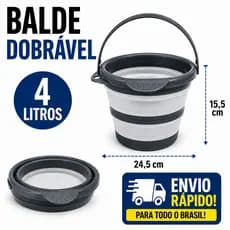 Balde Dobrável Retrátil de Silicone Flexível Resistente