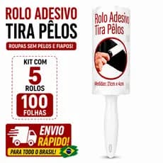 Tira Pelo Adesivo Removedor de Pelos de Roupas Sofá Pets Kit 5 Refis