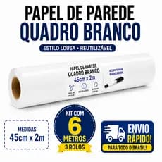 Papel Parede Adesivo Lousa Quadro Branco 45cmX2m Reutilizável