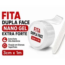 Fita dupla face nano gel transparente extra forte kit 5 metros