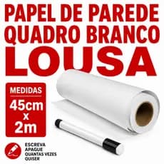 Papel Parede Adesivo Lousa Quadro Branco Educativo Reutilizável 45cmX2m