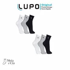 Kit 6 Pares Meias Lupo Cano Médio Algodão Original Esportiva