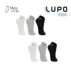 Kit 6 Pares Meias Lupo Infantil Algodão Kids Original Escolar