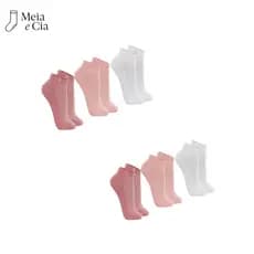 Kit 6 Pares Meias Lupo Sport Feminina Original | Cano Curto Algodão Confortável e Durável